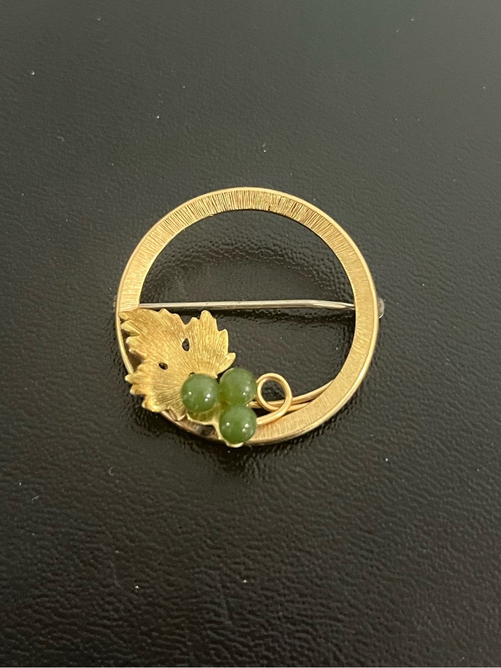 Krementz Gold Filled Circle Brooch with Grapes